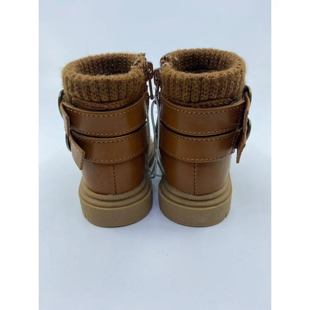 New Sugar Toddler Girls Lil Natalie Zipper Closure Boots - Carmel - Size 5